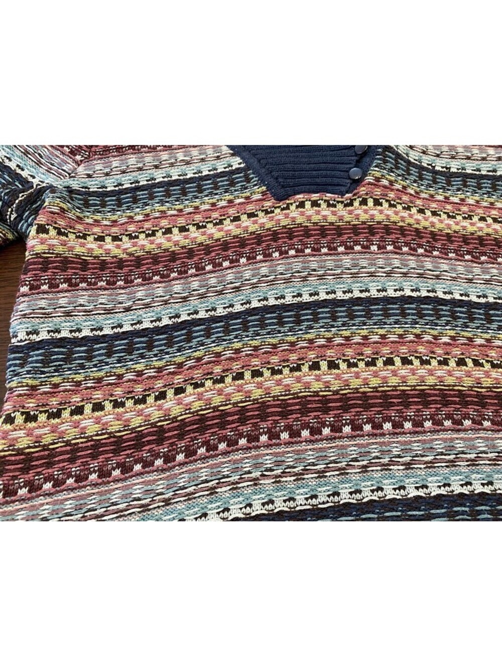 2 Vintage Liz Claiborne Sweaters Pullover Solid Green Stripe Large XL - Picture 9 of 16